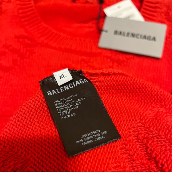 Balenciaga “All-Over” Red Sweater - Picture 2 of 4